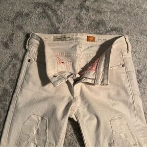 Anthropologie Cream Skinny Jeans